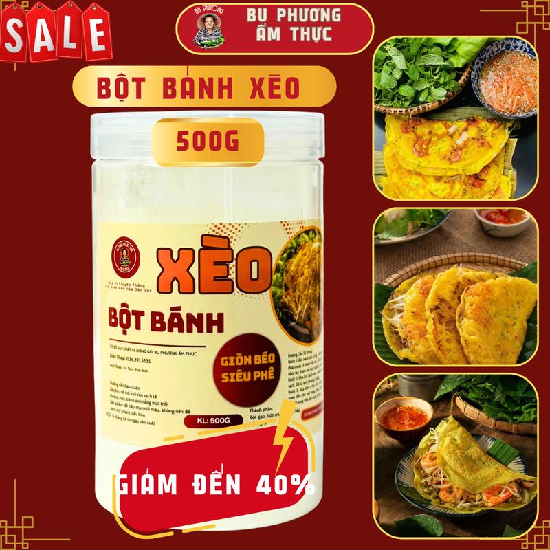  Bột Bánh Xèo Hộp 500G - Thương Hiệu Bu Phương Ẩm Thực  Không Chất Bảo Quản  Bột Chuyên Làm Bánh Xèo Chuẩn Vị Truyền Thống 