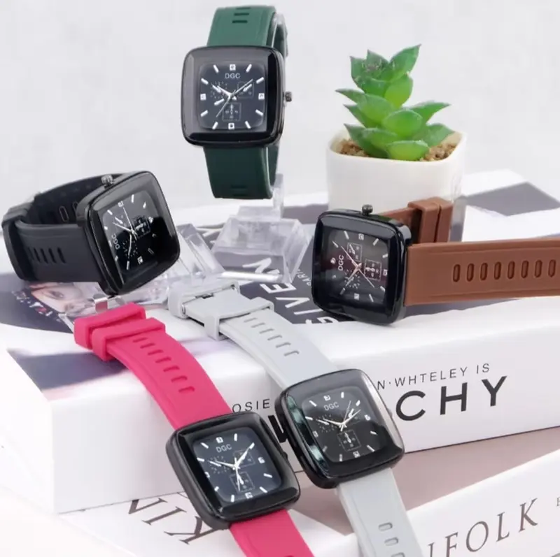 PROMO JAM TANGAN WANITA STRAP RUBBER ANALOG SEGI POLOS FREE BATRAI CADANGAN Watches 4