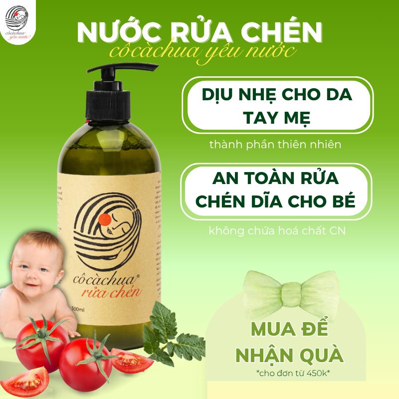 [500ml] Nước Rửa Chén Bát, Rửa Bình Sữa Sinh Học Cô Cà Chua Yêu Nước, Dịu Nhẹ Không Vương Lại Mùi, An Toàn Cho Đồ Dùng Ăn Uống Của Bé, Dành Cho Da Khô & Da Nhạy Cảm YN