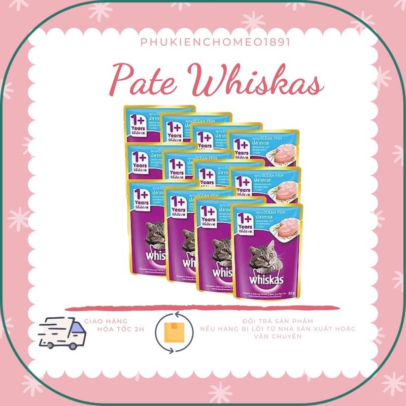 khăn tắm chó Pate Mèo con, mèo lớn Whiskas 80g thức ăn dinh dưỡng cho mèo