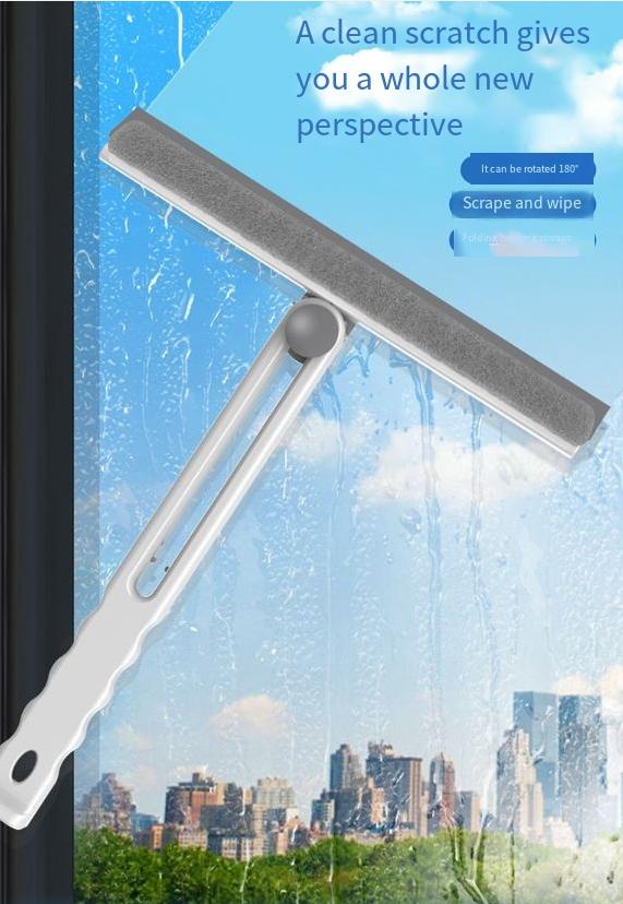 Product Introduction of Dụng Cụ Vệ Sinh Cầm Tay Có Thể Gập Lại Dụng Cụ Cạo Kính, Chổi Lau Gương Phòng Tắm Đa Chức Năng, Cần Gạt Nước Kính Xoay 360 ° 1