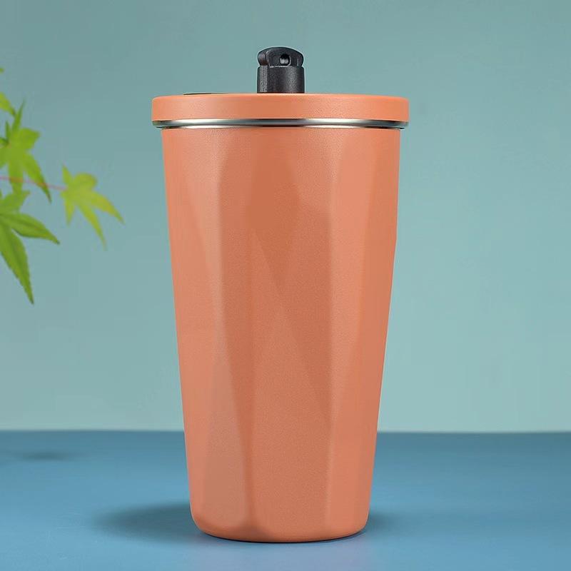 Amazon's latest outdoor sports water cup insulated cup 304 stainless steel insulated diamond cup gradient portable portable cup large capacity coffee cup with straw 600ml vacuum tumbler 5