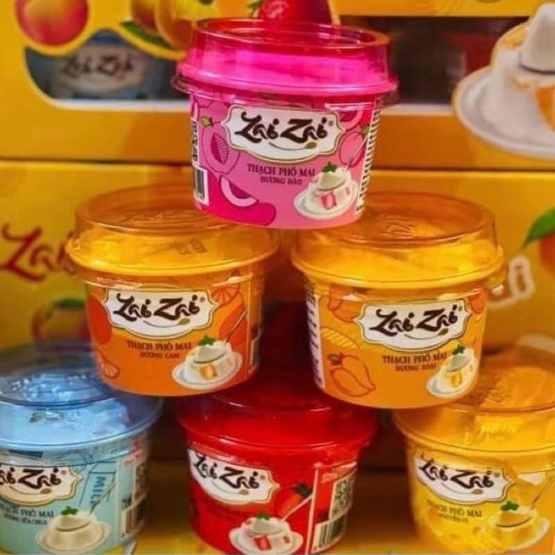 THẠCH RAU CAU PHÔ MAI ĐỨC HẠNH pho mai - ăn vặt hợp / túi 6 hủ mix vị ( 1 hop 6hủ ) THACH PHO MAI 3 lớp an ngon