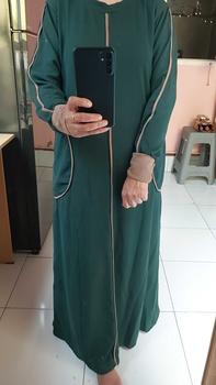 Product Review of MT - Tania Gamis Strip Kombinasi Elegant Bahan Knit Osaka [READY SIAP KIRIM] from L** S**a 2