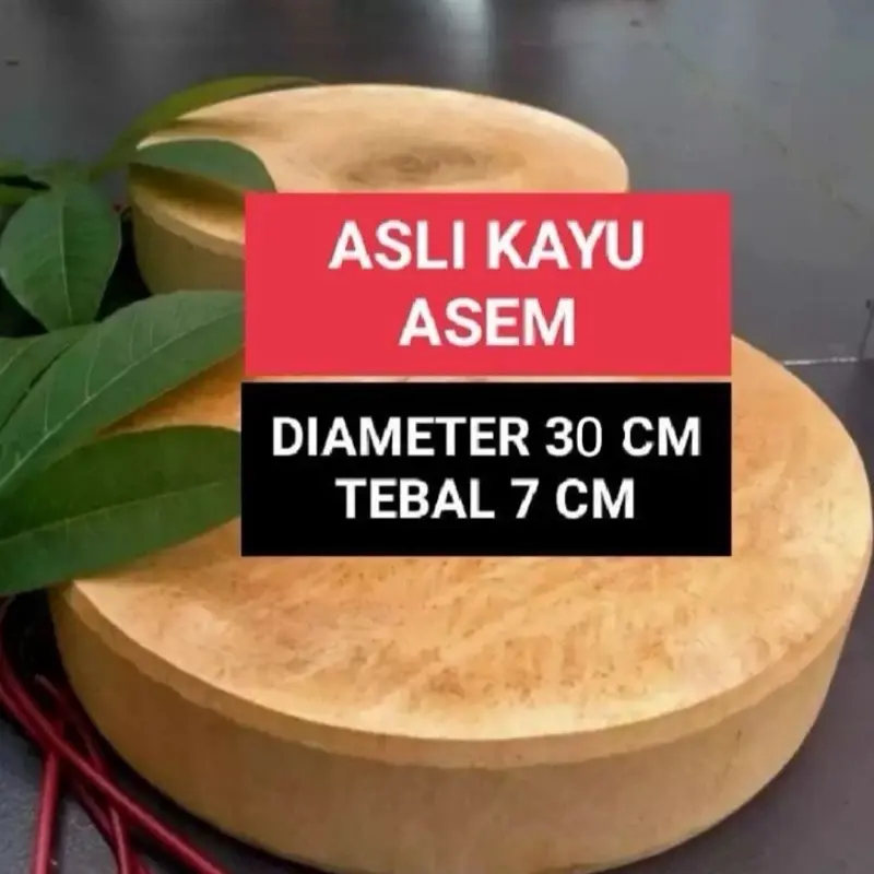 murah talenan bulat diameter 30 cm diameter 7cm talenan bulat kayu rambutan Kitchenware