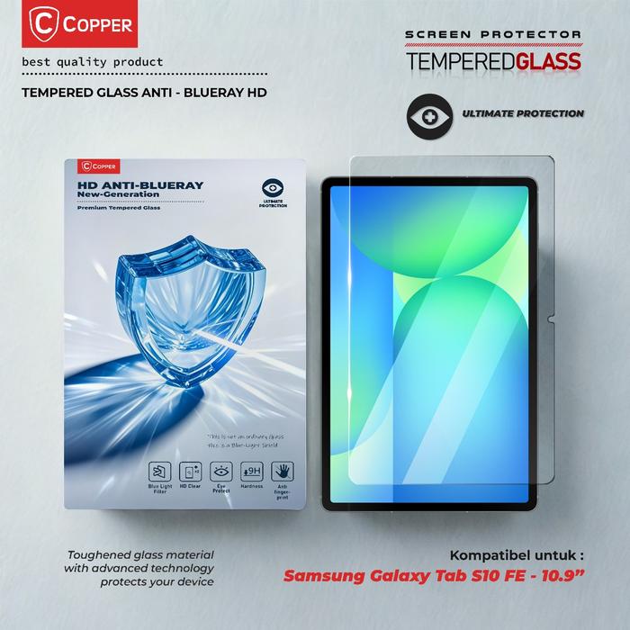 Gambar COPPER For Samsung Tab S10 FE (10,9") - Tempered Glass HD Anti Blueray (New Generation) dari Copper Surabaya Kota Surabaya Tokopedia