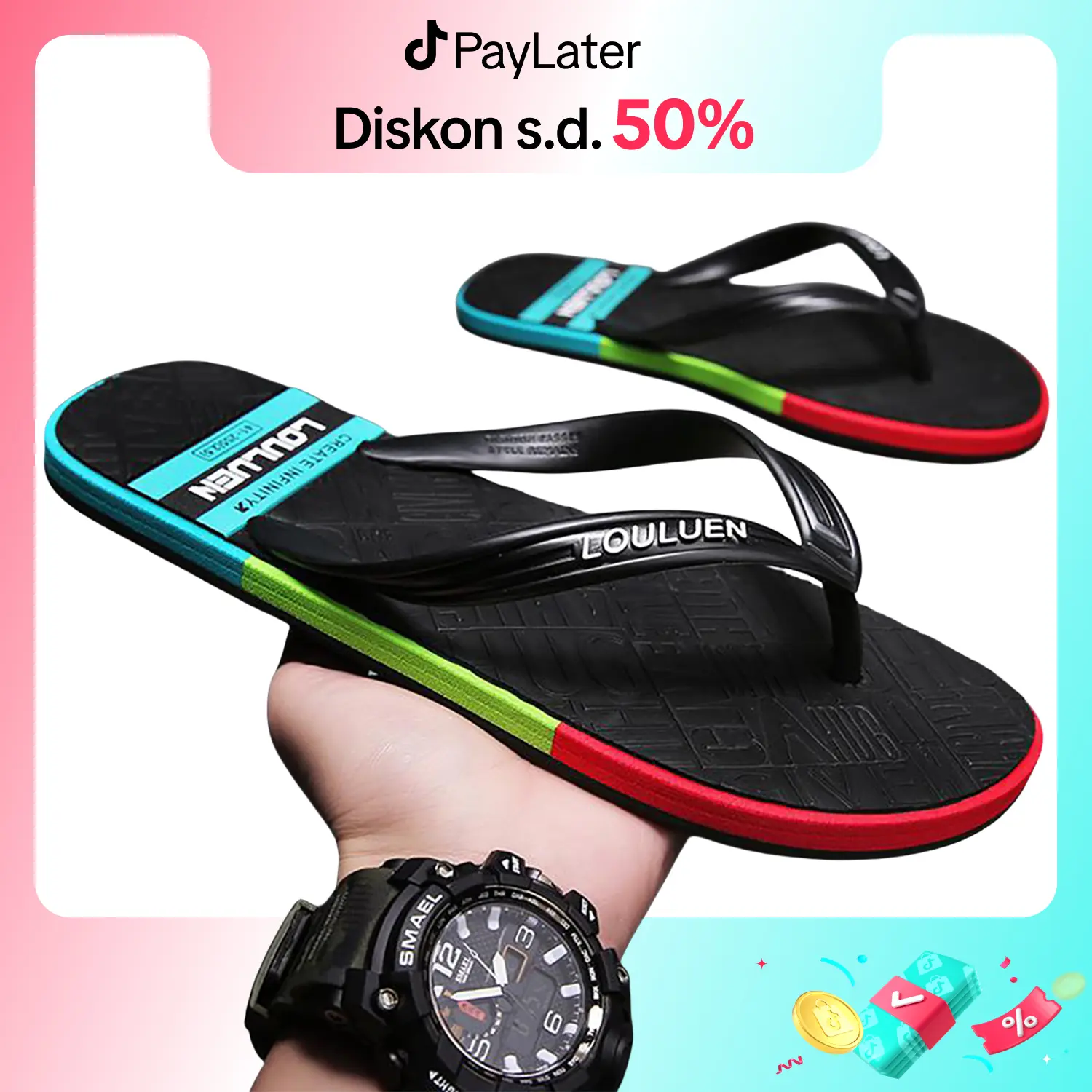 LOULUEN  sandal pria dewasa 2025 sandal pria jepit sandal cowok dewasa sandal pria casual sendal jepit pria keren sandal pria branded ori