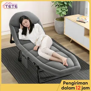 TETE Tempat Tidur Lipat Terintegrasi Kursi Malas Ranjang Lipat Kursi Santai Kasur Lipat Folding Bed Untuk Ruang Makan Siang Kantor Apartemen Kecil Desain Multifungsi Mudah Dibuka Dilipat Bahan Nyaman Tahan Lama