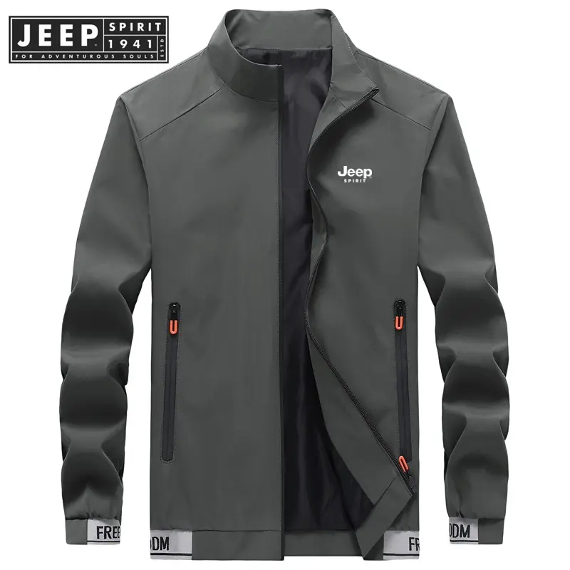 Áo Khoác Nam, JEEP SPIRIT 1941 ESTD, Hàng Mới Về 2022, Cổ Chân Đế Dụng Cụ, Đồng Phục Bóng Chày, Xu Hướng Đơn Giản, Áo đẹp trai Phần Mỏng