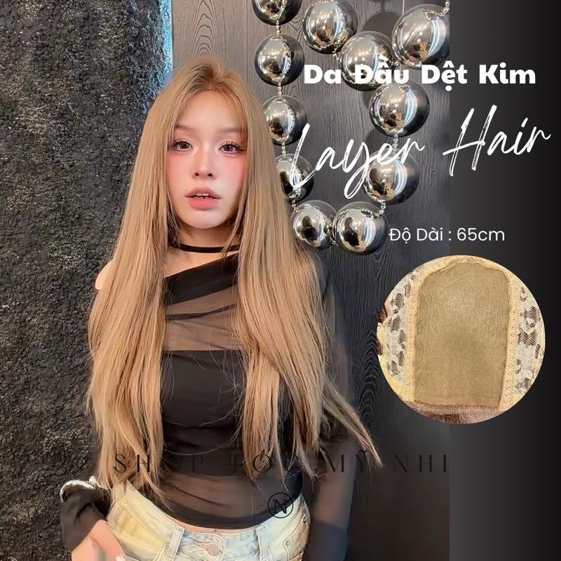  Tóc Giả Mỹ Nhi Nguyên Đầu Tỉ Lệ Dệt Kim NY03 Thẳng  Độ Dài 65cm 