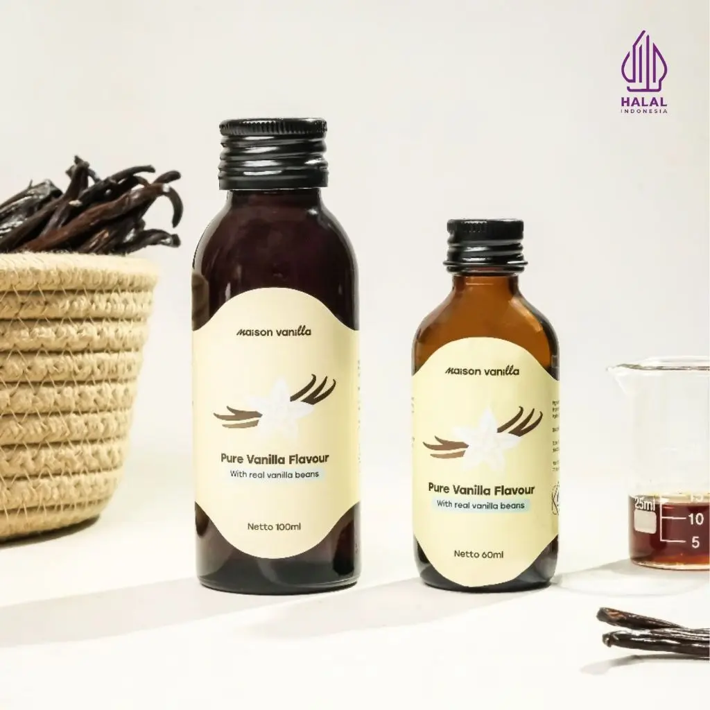Maison Vanilla - Extract Flavour Vanilla ORGANIK Non-Alkohol Asli Biji Vanili. HALAL (MUI Certified)