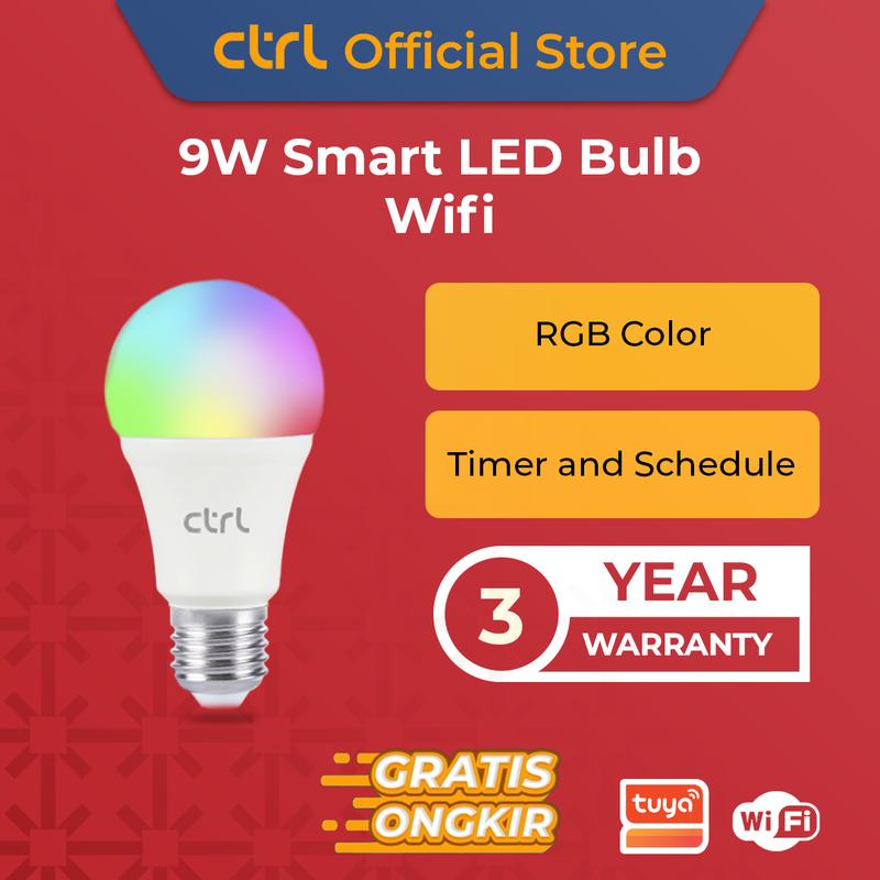 CTRL Smart LED Bulb 9W WiFi RGBWW Smart Home IoT Lampu Garansi 3 tahun SL B9WB 1