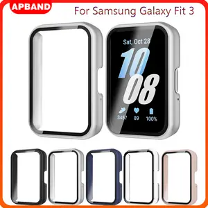 Glass Case for Samsung Galaxy Fit 3 Accessories 2024 All-around Anti-scratch PC Frame Screen Protective Bumper Galaxy fit3 Cover Pelindung Smartwatch Jam Tangan