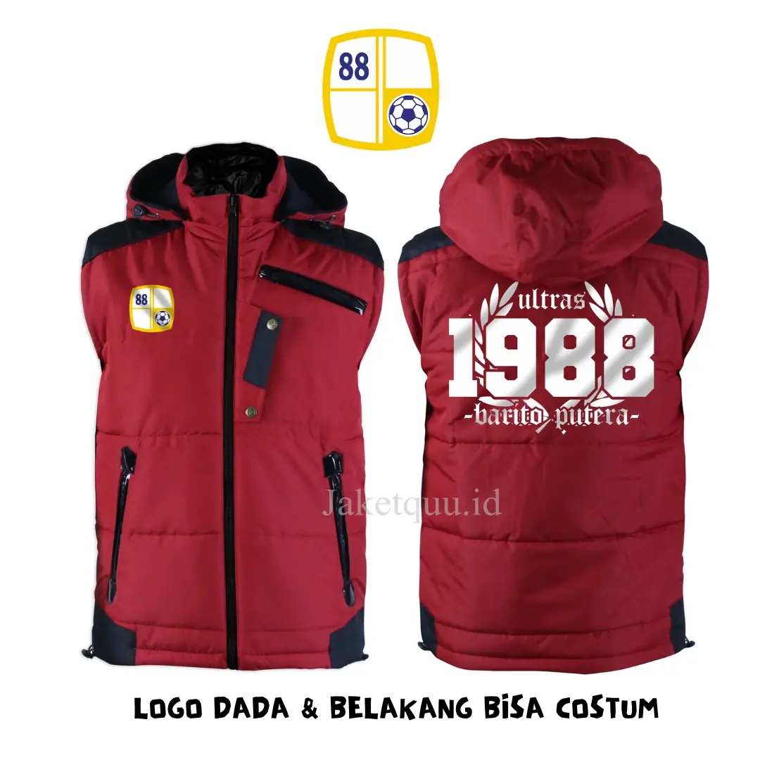 Rompi Vest Parasut Custom Unisex Pelindung Dada - Bahan Berkualitas - Rompi Motor Casual