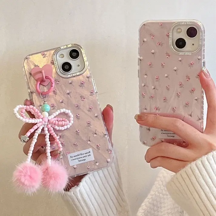 Aesthetic Floral With Bow Premium Acrylic Phone Case Premium Phone Case 11-16 Pro Max 3
