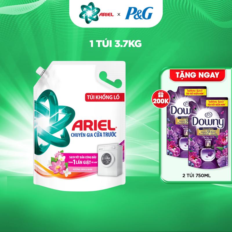 [Mua 1 tặng 2] Nước Giặt Ariel 3.7kg/3.9kg/4.1kg Tặng 2 Túi Nước Xả Vải Downy 750ml/800ml