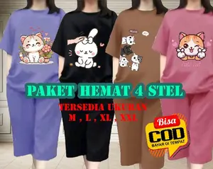 4 PCS SETELAN KULOT DEWASA | GAMBAR KUCING IMUT | WARNA DAN MOTIF AKAN KAMI KIRIM RANDOM JIKA TRIDAK REQUEST | BAHAN BABYTERRY PREMIUM CELANA 7/8 -DI BAWAH LUTUT