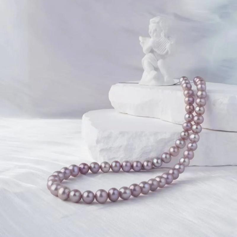 HH  Freshwater Purple Pearl Necklace 6-7 SKU:XL-076 0