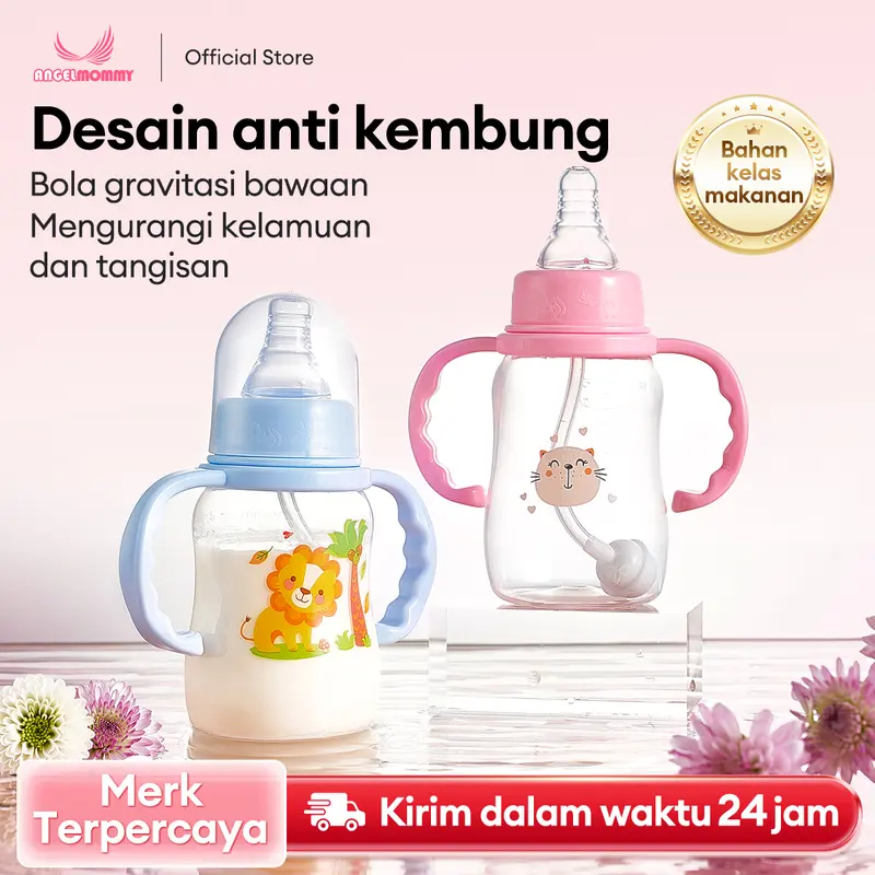 150ml Standard Bottle Dot Nipple Susu FREE Botol Dot Sillicone Nipple Botol Susu Bayi Assorted Standard XM-002 Accessories Minum 0