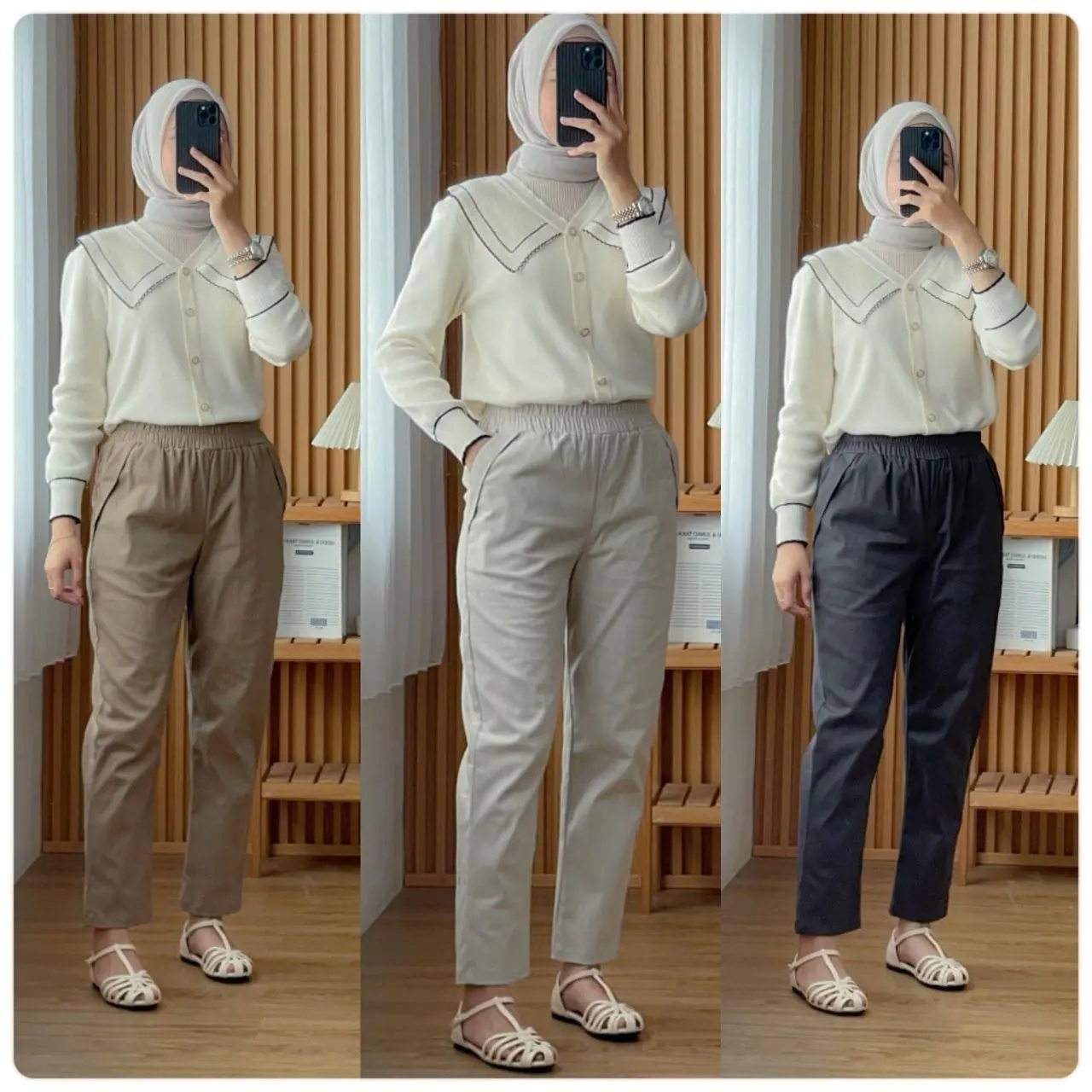 Celana Cino Wanita Bahan Melar Elastis Elasabeth Pants Celana Panjang Basic Kain Katun Standar Stretch Kulot Formal celana korea Loose Kantor Baggy Simple