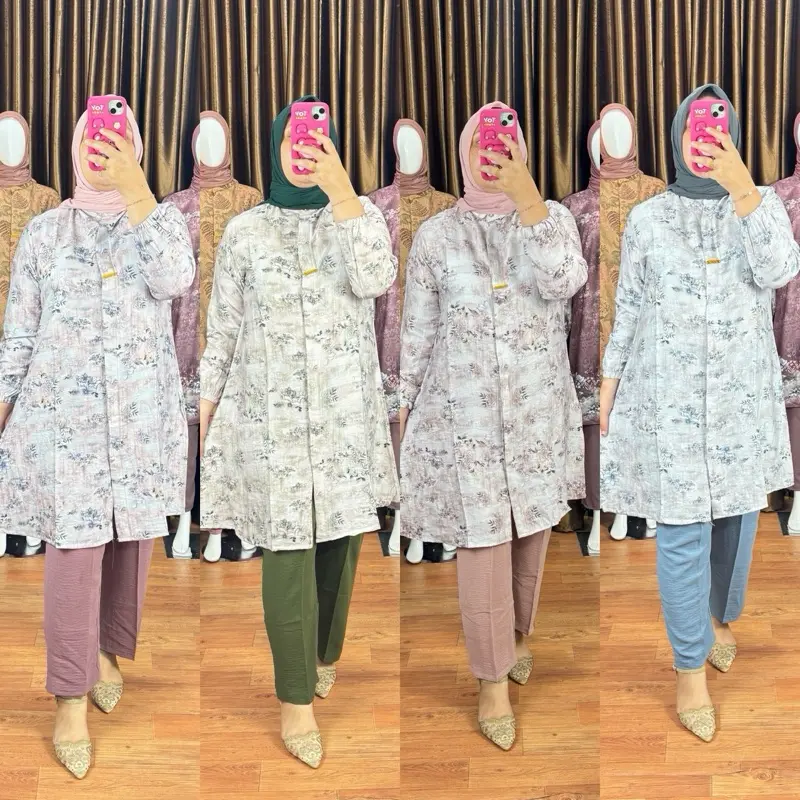 SETELAN LONG TUNIK AZALEA (CHOCO NICI &CRESPO  PREMIUM) 1