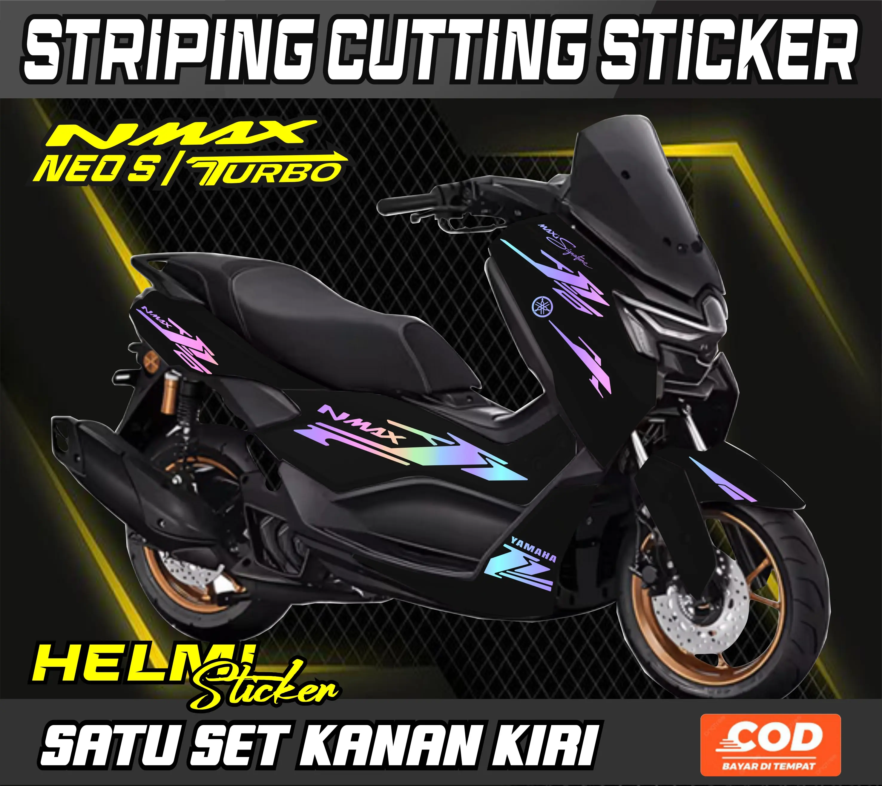 STRIPING CUTTING STICKER YAMAHA NMAX 2025 ALL NEW NEO S TURBO LIS VARIASI STIKER Motorcycle