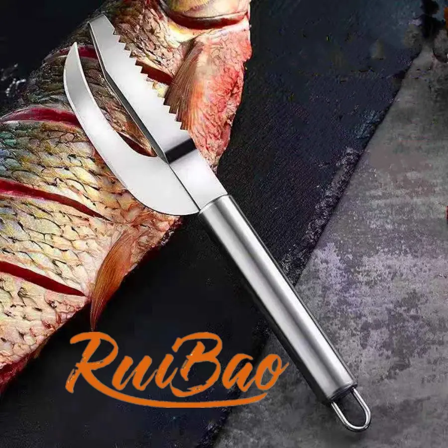 Ruibao Alat Pemotong Ikan Pembersih Sisik Stainless Multifungsi / Alat Dapur D528