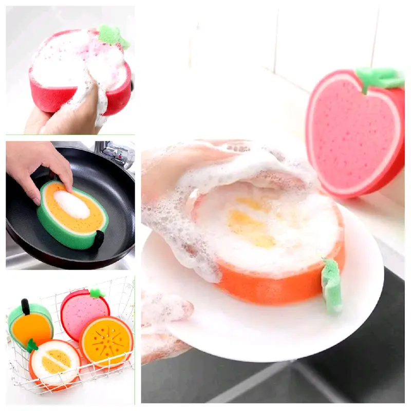 [ DISPENSER CUCI PIRING + SPONS BUAH JUMBO ] TEMPAT CUCI PIRING FREE SPONG, PEMBERSIH PANCI KARAKTER BUAH LUCU UNIK / SPONS GOSOK TEBAL BESAR 2
