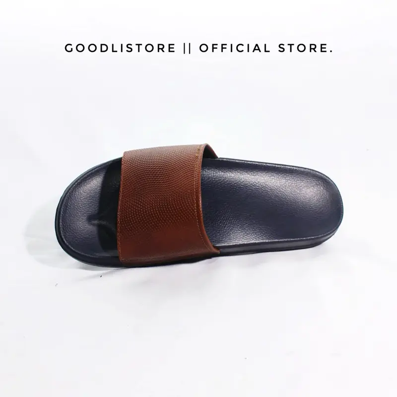 Sandal Pria Kulit Sapi Slop Casual Termurah - Sendal, Warna Pull Up Tua, Ukuran 39-44 0