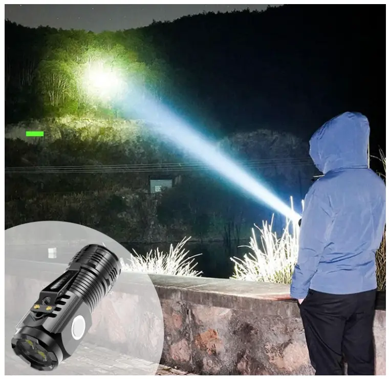 LED Senter Super Terang XHP100 10000 Lumens Jarak Jauh Waterproof High Power Flashlight 5
