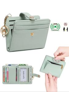 Barra RFID, cartera ultra delgada de doble pliegue para tarjetas de crédito, multifuncional para mujer, cartera pequeña y ligera para monedas, cartera de bolsillo a la moda para mujer, diseñada para seguridad, diseño único, ideal para regalo