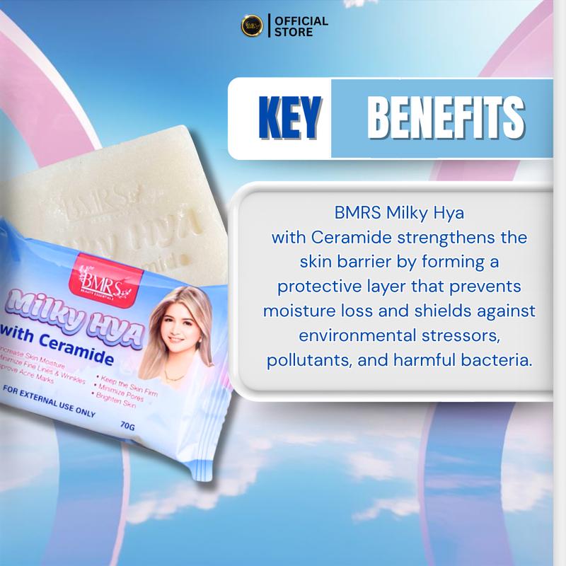 5PCS BMRS MILKY HYA SOAP WITH CERAMIDE GLUTATHIONE NIACINAMIDE / ANTI AGING PORE MINIMIZER REMOVES ACNE MARKS LIGHTENING SOAP Body Care Body Wash