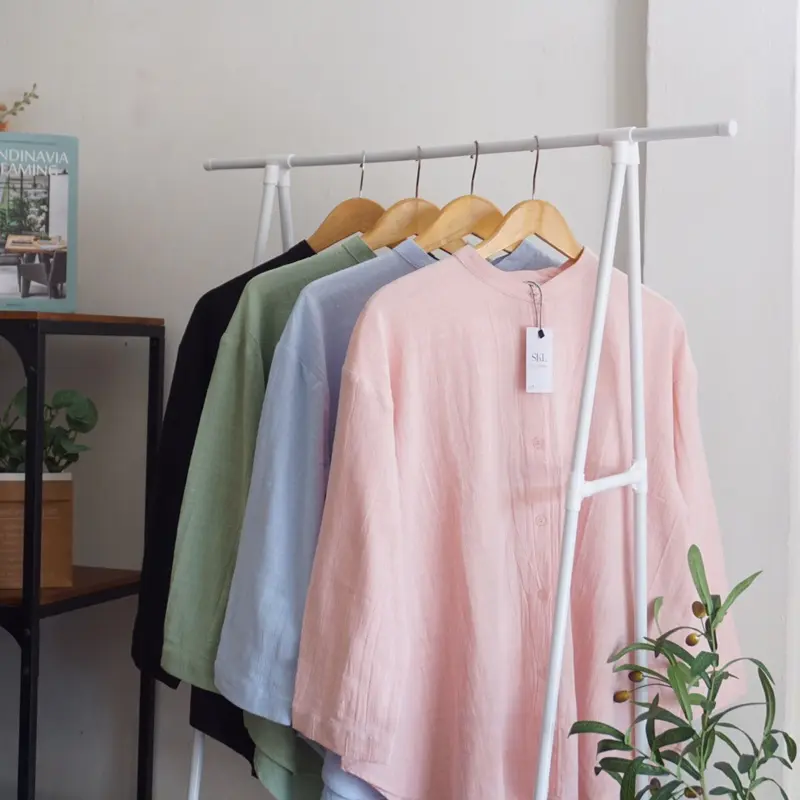 Sklbyshakila kemeja polos soft linen