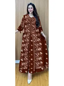 ZAHRA'S - Gamis Wanita Bahan Rayon Motif Bunga Kekinian Terbaru