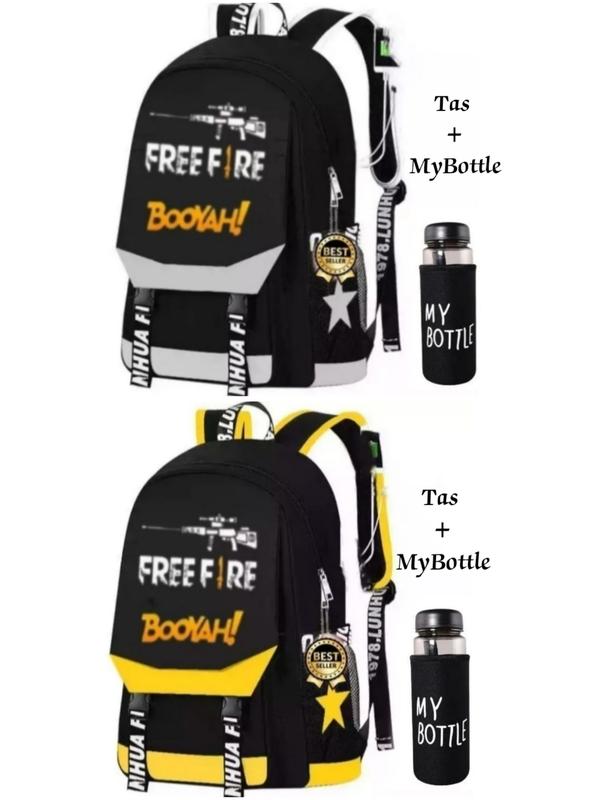 [ FRER BOTOL ] Tas free fire booyah / Tas populer sekolah / Tas Anak Laki Laki Perempuan / Tas sekolah anak laki laki perempuan tk sd kelas 12345 / Tas untuk anak mengaji / Tas sekolah anak / Tas anak cowok / Tas anak pria tk sd 2