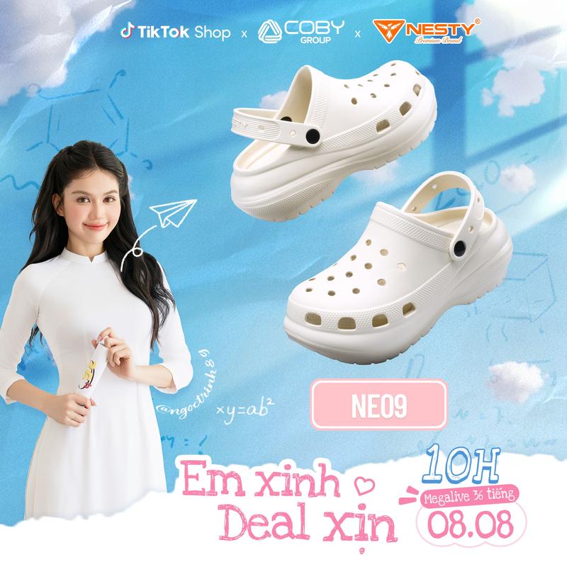 [TẶNG CHARM 3D] Dép Sục Nữ Đế Cao 7CM NESTY Kiểu Dáng Basic Sục Đế Cao Mềm Chống Trượt NE09 Cao Su