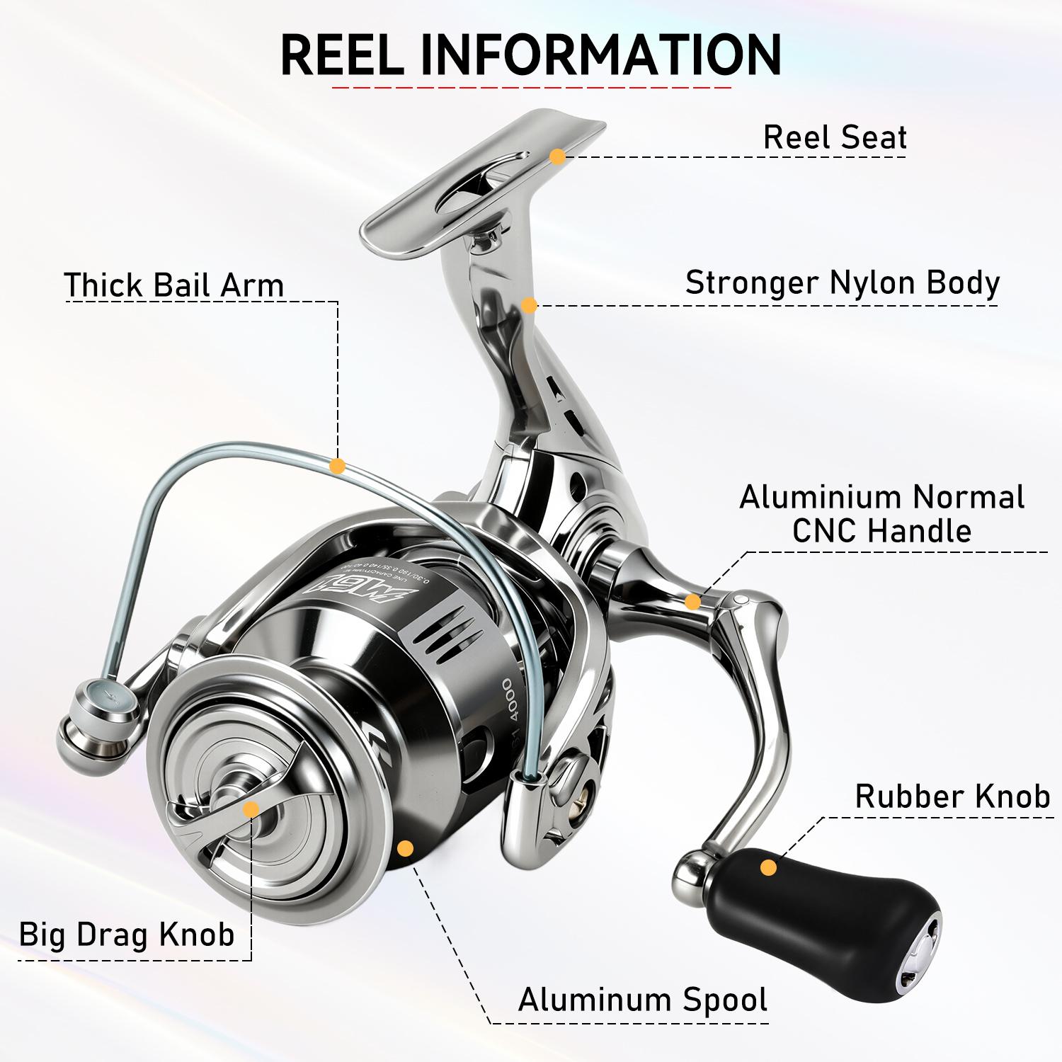 Sougayilang [COD] Reel Pancing Spinning Logam Seri 1000-4000 Baru dengan Gagang Logam power handle, Rasio Gigi 5.2:1, Reel Pancing Olahraga Luar Ruangan, Tersedia di Jakarta