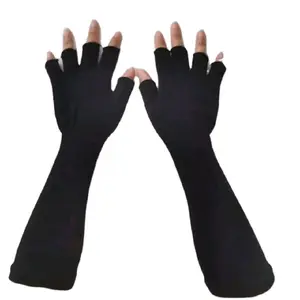 manset tangan speda lupo panjang lima jari pria wanita hitam buntung dan full jari