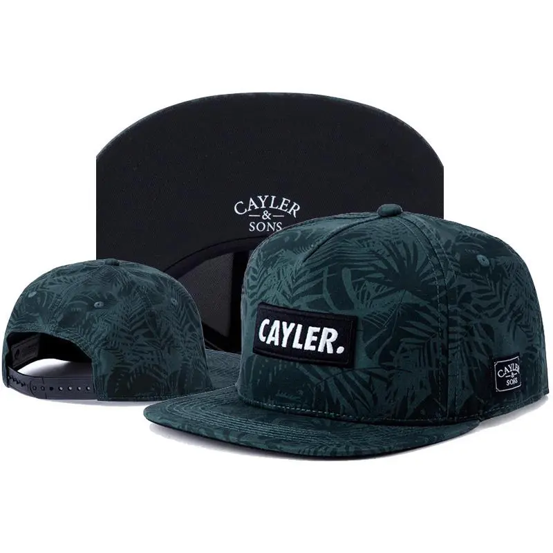 Street Dance Hip-Hop Flat-Brimmed Cap Leaf Printing Baseball Cap Men's and Women's Fashion Hat