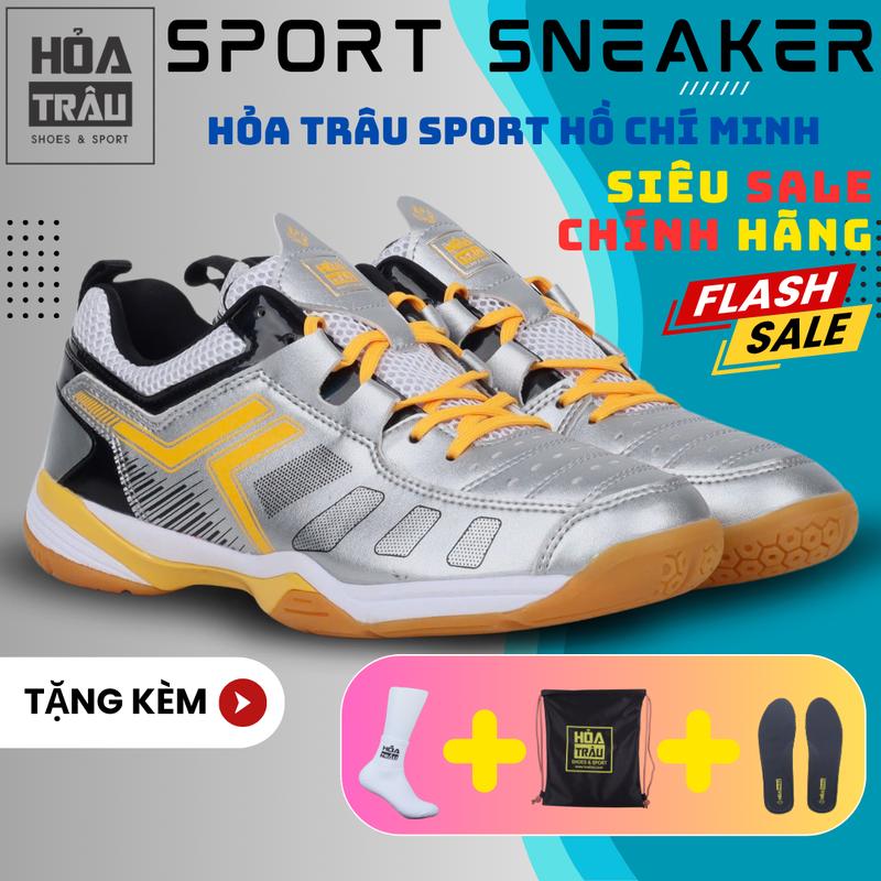 (Đổi size nếu không vừa + quà tặng kèm) Giày cầu lông Sneaker Sport chính hãng HT015 HỎA TRÂU Việt Nam, giày đánh cầu, quần vợt chuyên dụng bám sân, chống trượt, giảm thiểu vặn cổ chân Thể Dục Giày Thể Thao Nam Nữ tặng tất túi rút