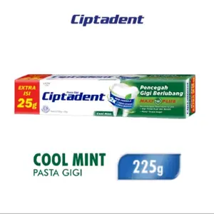 CIPTADENT PASTA GIGI MAXI 12 FRESH MINT, COOL MINT TUBE JUMBO -225 GR, SIKAT GIGI CRYSTAL CLEAN SOFT  Mulut