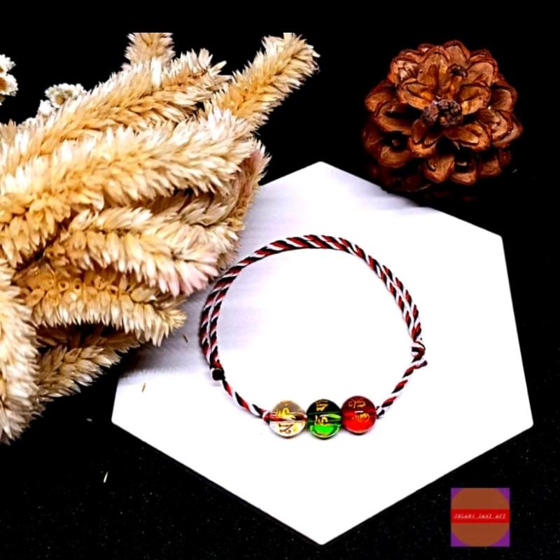 Gekang tridatu tiga batu mantra tibet Elegan Gelang Tali Bracelets Biru Kuning Benang 1