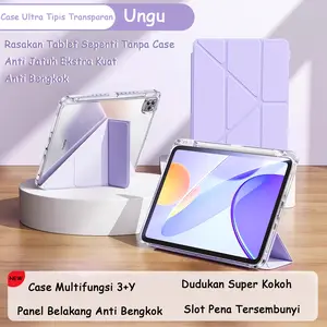 New 3+Y Tablet Case for Huawei MatePad SE11"/ 11.5"S /MatePad Pro 12.2" /MatePad 12X Clear Acrylic Anti-Bend Back  Shockproof Protection Built-in Stylus Slot