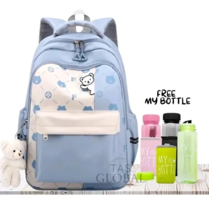 Hamid Bags [ FREE BOTOL ]Tas ransel sekolah anak perempuan sd smp sma / Tas viral tik tik korea wanita / Tas fashion anak perempuan / Tas ransel aesthetic sekolah /Tas sekolah paling populer / Tas karakter anak perempuan /Tas anak wanita sd