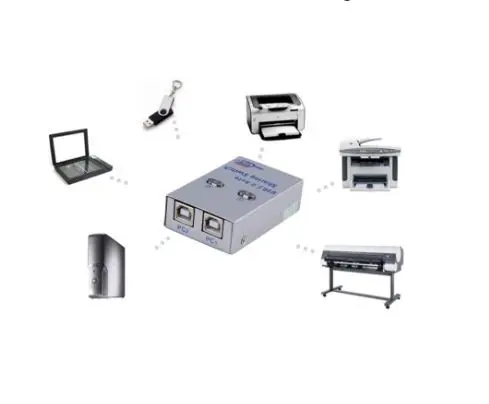 Usb A 2.0 auto sharing switch NB 2 port 480Mbps metal for printer 2UA - Usb2.0 switch otomatis automatic 2