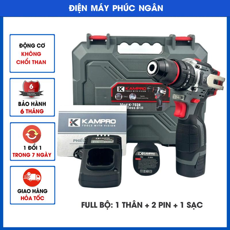 Máy khoan pin 3 chức năng đầu kẹp Autolock động cơ không chổi than mạnh mẽ