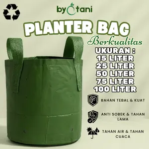 Planter Bag Pot Media Tanaman Melon Bunga kuat Ringan Anti Bocor + Pegangan - Ukuran 15 25 50 75 Liter Plastik