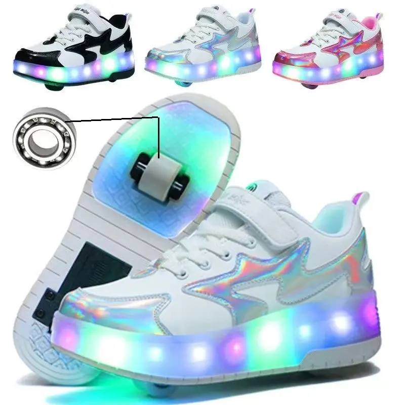 Heelys - giày labuci bánh xe đôi cho trẻ em, giày bánh xe cha mẹ - con cái, giày sạc led, giày lấp lánh cho trẻ em, cỡ 28-40 0
