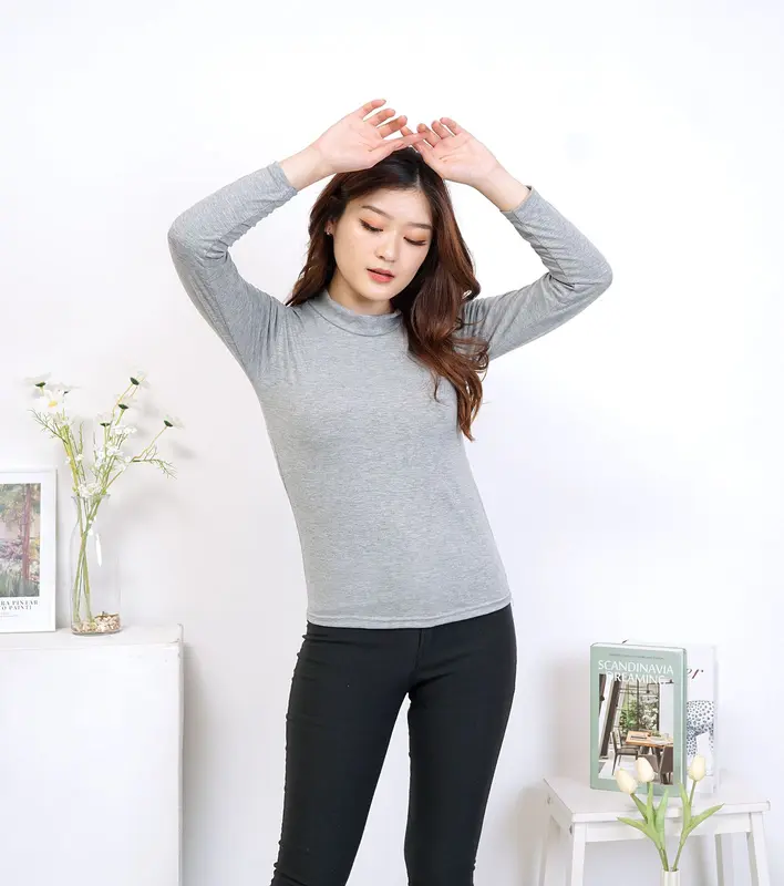 Promo!!! Paket 2 Pcs Manset Atasan Wanita Lengan Panjang Premium Basic Turtle/Manset Kaos Adem Panjang Nyaman Muslim Baju Rayon Dalaman 4