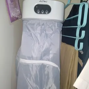 ALLTOU Pengering Pakaian 600W – Paling Hemat Listrik，Panas 10 Detik, Baju Tipis Cepat Kering 30 Menit, Sirkulasi 360°, UV Sterilisasi, Timer 8 Jam, Suara Sepi, Ideal untuk Rumah & Kos